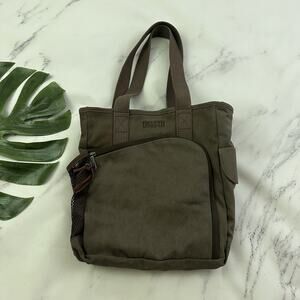 Duluth Trading Co Day Tote Purse Bag New Brown Canvas Shoulder Travel Pockets